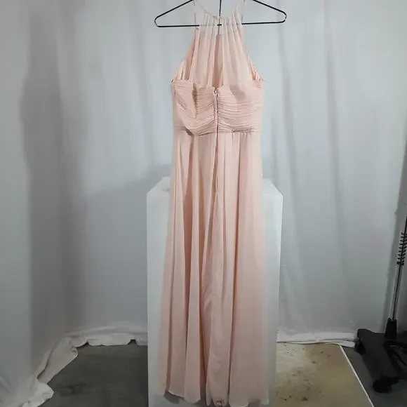 #Levkoff Halter Chiffon A-Line Gown Size 8 - Picture 3 of 4